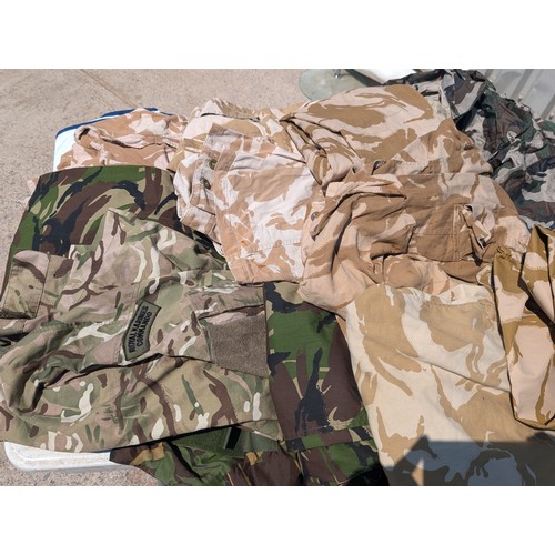 109 - Large Bundle Mostly Military Issue Camo Gear - Vintage - Fitzgerald Waterproofs / Wax Jackets / Dese... 