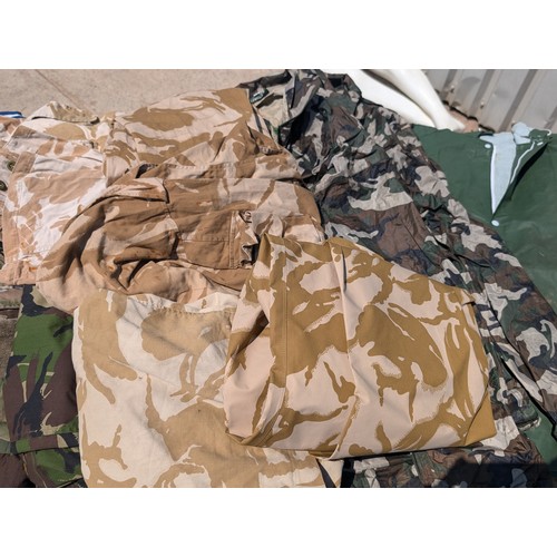 109 - Large Bundle Mostly Military Issue Camo Gear - Vintage - Fitzgerald Waterproofs / Wax Jackets / Dese... 