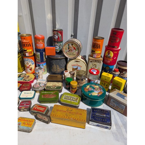 122 - Large Quantity Vintage and Wartime Advertising Tins, Tobacco, Sweets, Mustard All Sorts Here Most in... 