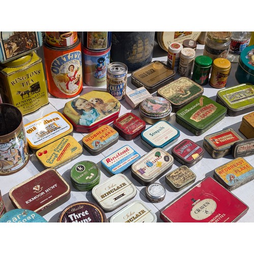 122 - Large Quantity Vintage and Wartime Advertising Tins, Tobacco, Sweets, Mustard All Sorts Here Most in... 