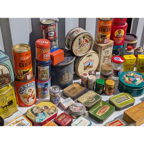 122 - Large Quantity Vintage and Wartime Advertising Tins, Tobacco, Sweets, Mustard All Sorts Here Most in... 