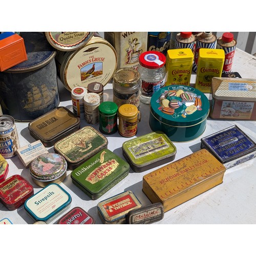 122 - Large Quantity Vintage and Wartime Advertising Tins, Tobacco, Sweets, Mustard All Sorts Here Most in... 