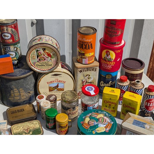 122 - Large Quantity Vintage and Wartime Advertising Tins, Tobacco, Sweets, Mustard All Sorts Here Most in... 