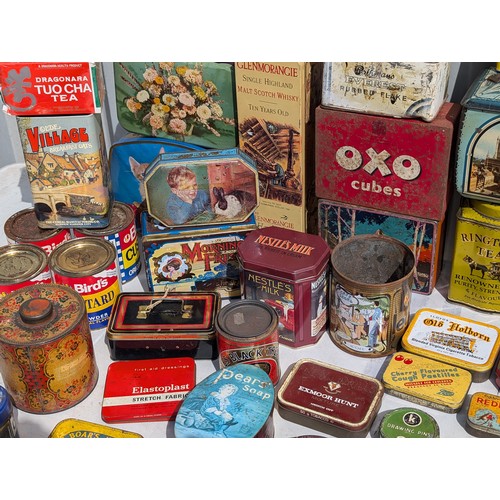 122 - Large Quantity Vintage and Wartime Advertising Tins, Tobacco, Sweets, Mustard All Sorts Here Most in... 