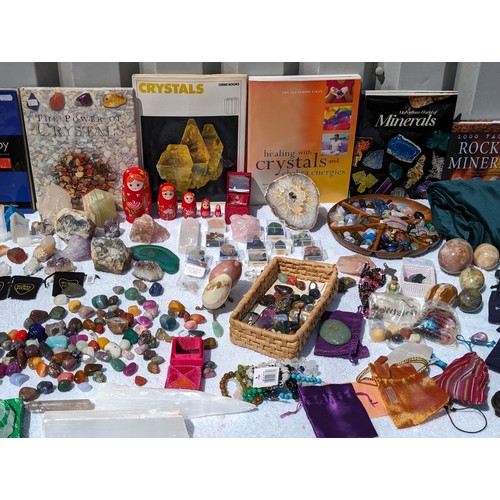 254 - Huge & Extensive Collection Of Crystals, Rocks & Minerals, Semi Precious Stones & Literature. Far To... 