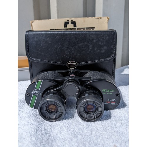 263 - Vintage Group Film Cameras / Binoculars / Photo Tint Outfit / Large Magnifying Glass To Include Swif... 