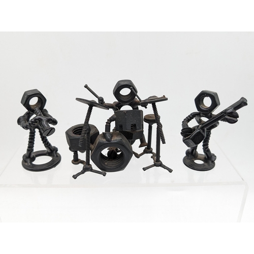 304 - Unusual Nut and Bolt Band Figures, Drummer, Trumpet and Guitar Figures. Excellent Condition Largest ... 