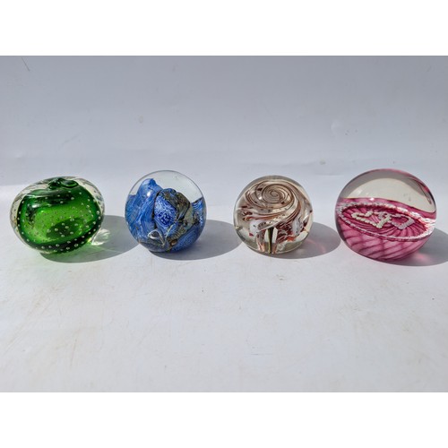 49 - Excellent bundle (4) Paperweights Caithness Huckenbooth,Mdina Swirl, Mount Royal Apple Plus one Mark... 