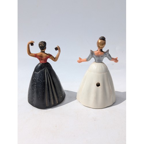 63 - Pair 1950s Brimtoy Princess Windup Figures, 13cm Figures. No Key But Appear in Good Condition