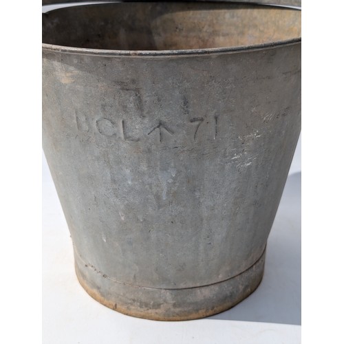 73 - Vintage BCL 71 Galvanised Military Bucket 10.5