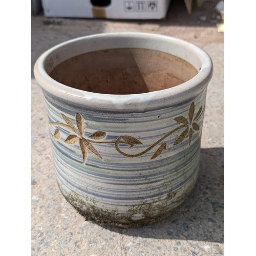 76 - Qty (3) Nice Quality Ceramic / Earthenware Glazed Planters One Heritage + 2 Others Largest 9x8