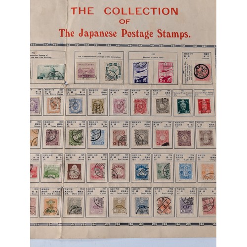 144 - The Collection of The Japanese Postage Stamps 1894-1937 On Good Presentation Sheet 53x39cm