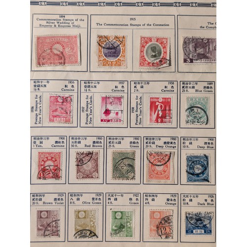 144 - The Collection of The Japanese Postage Stamps 1894-1937 On Good Presentation Sheet 53x39cm