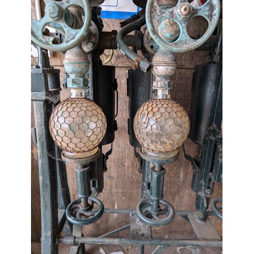 27A - Antique Breweriana F. Valentin France Cast Iron Champagne Bottling Machine With All Original Glass G... 