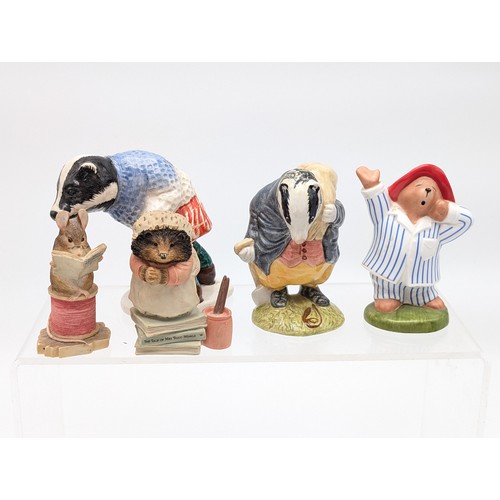 108 - Group (5) Themed Figurines, Royal Albert Tommy Brock, Lomond Ceramics Badger, (2) Beatrix Potter Fig... 