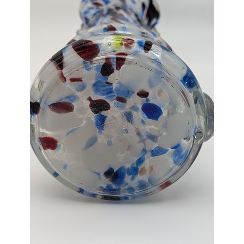 102 - Group Large Murano / Art Glass Vases Qty (9) Includes Dalian Snowflakes Vase, Large Tall Confetti Va... 