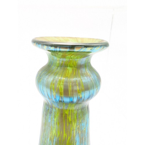 94 - Fabulous Art Noveau Loetz c1900 Iridescent Creta Papillon Glass Vase - Pontil Ground Out. Tapered Fo... 