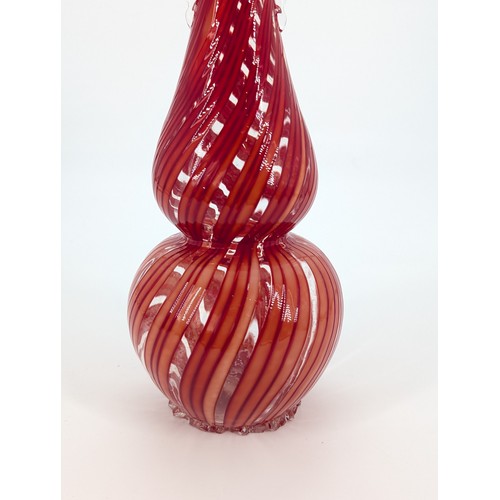 90 - Barovier & Toso Double Gourd Glass Vase 28cm Excellent Condition