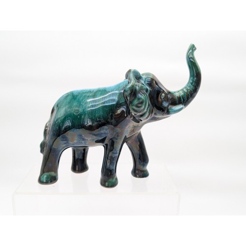 86 - Large Blue Mountain Pottery Lucky Elephant Statue, In Excellent Condition 25x20cm