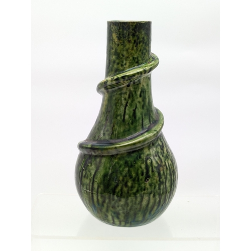 141 - Mid Century Pottery Vase Majolica With Snake Motif - Marked 751 to Base, Overal COndition Very Good ... 