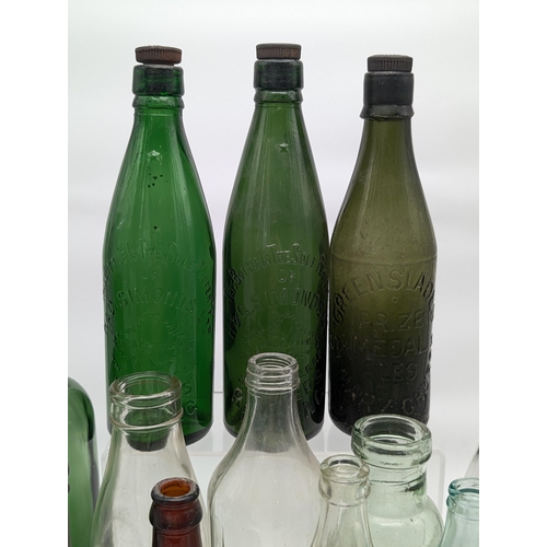 165 - Bundle (23) Vintage Advertising Glass Bottles, Jars, Apothecary, Good Local Examples, Teignmouth, Ex... 