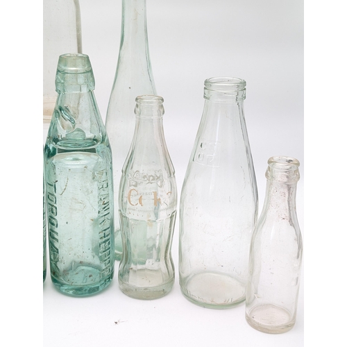 167 - Good Bundle (16) Vintage Advertising Bottles, Coca Cola, Marble Stopper Bottles, Plus Others