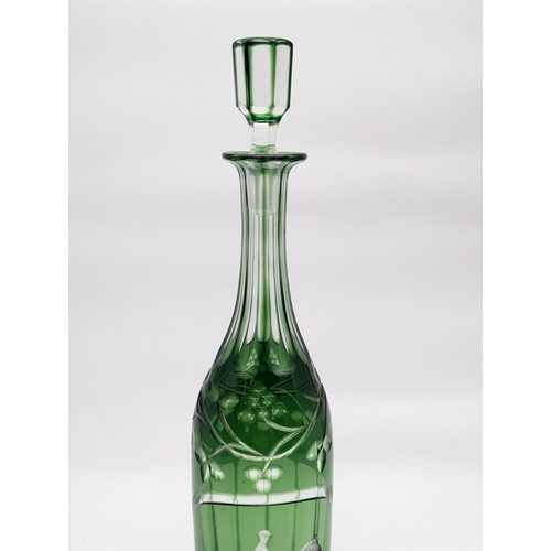 192 - Rare & Superb August Böhm Jr, circa 1870 Bohemian Engraved Decanter With Stopper. Fabulous Piece Dep... 