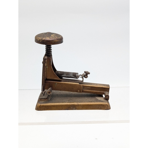 254 - Antique Kings City Staple Press & Tacker (Working) Along with Vintage Rexel Universal Stapler, Plus ... 