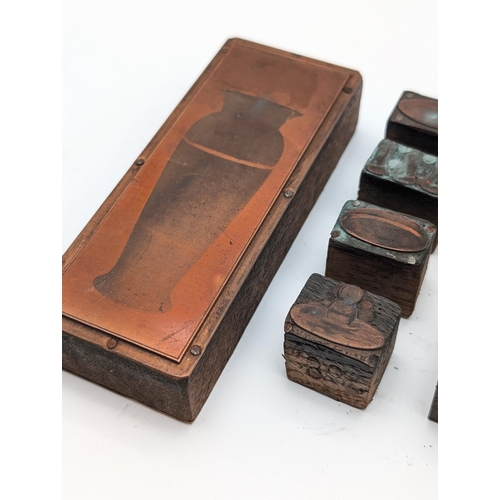 255 - Local History Copper Wood Printers Plates for Harry Grant & Sons Torquay. Including Vase Copper Plat... 