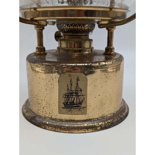 281 - Kerosene Ships Lantern - Frigate Jylland No 6977 Has Tarnish But Would Polish Up Excellent, Original... 