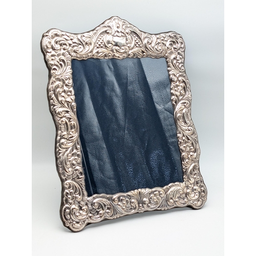 314 - Large Sterling Silver Picture Photo Frame, Rococo Style Design 30x39cm Appx, Hallmarked Francis Howa... 