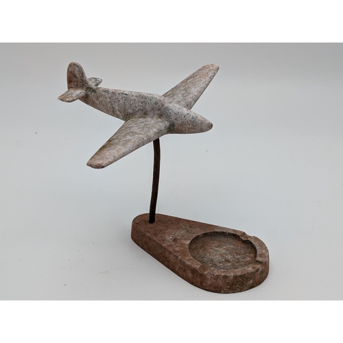 328 - Unique Spitfire Trench art Ashtray 20x16cm Plus One Spare Alluminium Spitfire