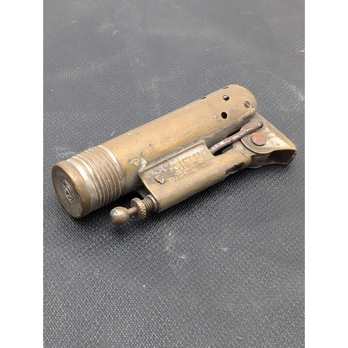 343 - Rare Taifun Austria Brass Trench Lighter, C1920 Overall Good Condition Mechanism Works