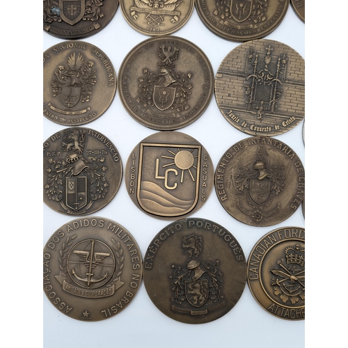 356 - Excellent Bundle (30) Mostly Portugese / European Bronze Medals For Various Campaigns. Avg Size 9cm ... 