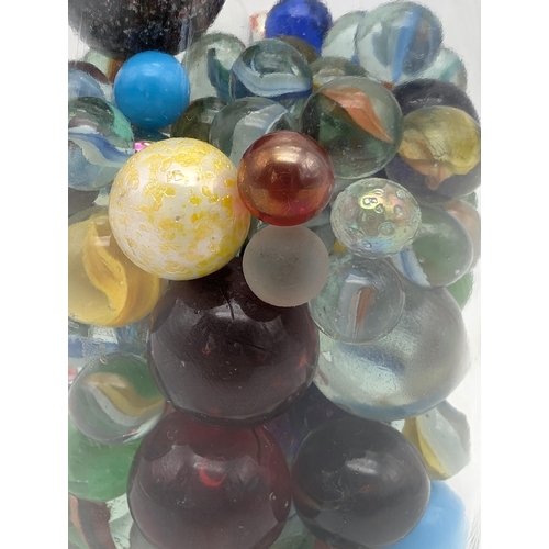 363 - Large Jar Of Vintage & Contempoary Marbles