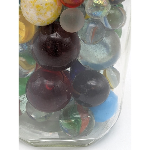 363 - Large Jar Of Vintage & Contempoary Marbles