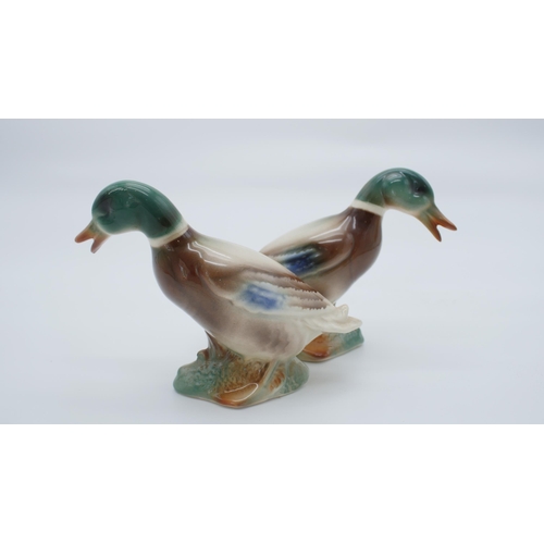 66 - Pair Vintage Porcelain Ducks - 14x15cm