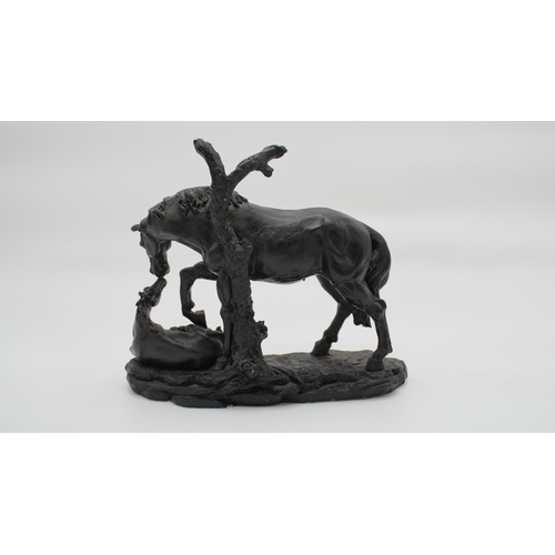 70 - Large Resin Horse and Foal Figurine 24x20cm