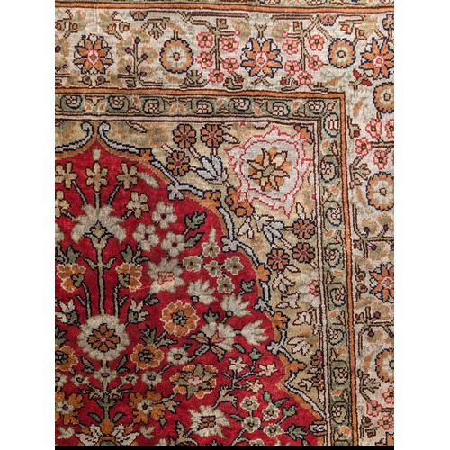 297 - Turkish Silk Carpet / Rug 70x113cm Appx 2mm Thick Kayseri Silk on Silk Hand Woven