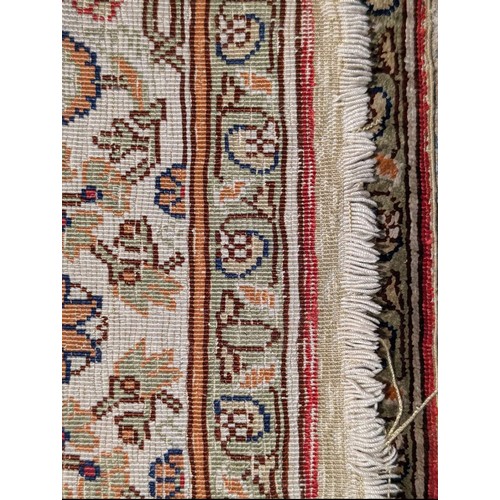 297 - Turkish Silk Carpet / Rug 70x113cm Appx 2mm Thick Kayseri Silk on Silk Hand Woven