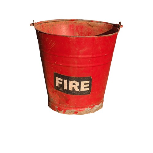 18 - Galvanised Red Metal Fire Bucket 30x30cm AF Some Dents