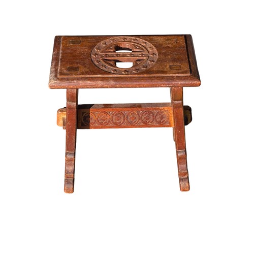 41 - Believed Spanish 18/19th Century Stool, Possibly Religious / Church In Nature? Came From Old Religio... 