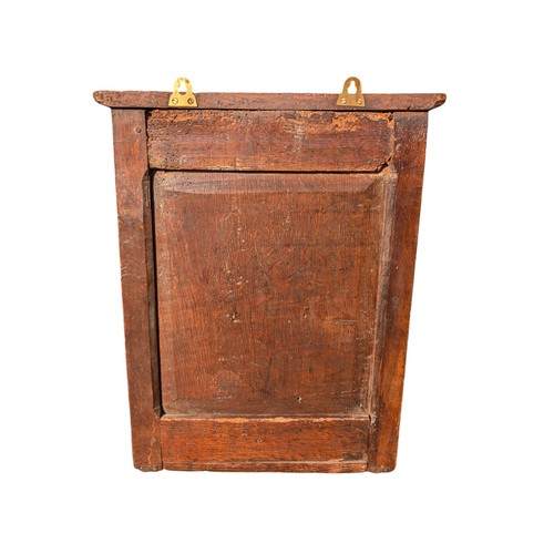 29 - Antique 17c Charles II Joined & Oak Boarded Oak Mural Ventilated Livery Cupboard, Single Door With T... 