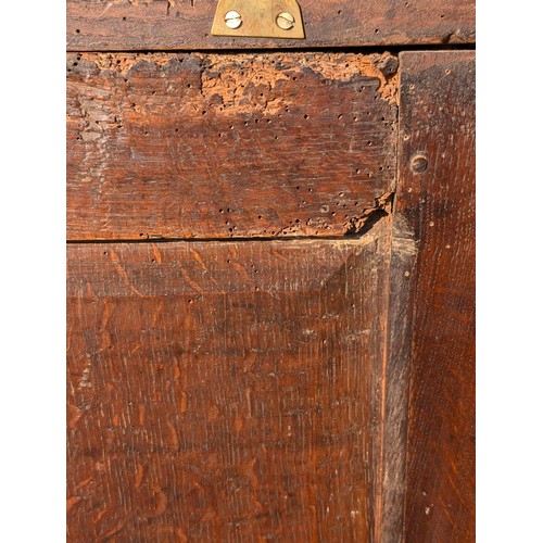 29 - Antique 17c Charles II Joined & Oak Boarded Oak Mural Ventilated Livery Cupboard, Single Door With T... 