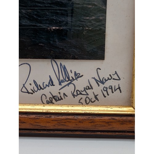 350 - Naval Interest, HMS Illustrious Signed Photograph Captain Richard Philips 5Oct 1994, Along With Cut ... 