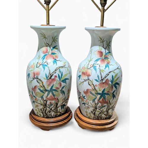 289 - Huge Pair Vintage Limoges Based Lamps, Excellent Floral Design on Blue Ground. Marked Limoges To Bas... 