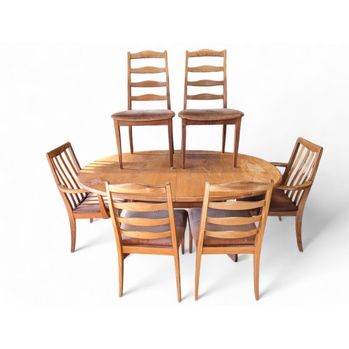 16 - Mid Century G Plan Teak Extending Dining Table With 6 Chairs, Two Carvers. Chairs 40x40x92, Table Un... 