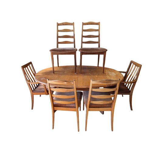 16 - Mid Century G Plan Teak Extending Dining Table With 6 Chairs, Two Carvers. Chairs 40x40x92, Table Un... 