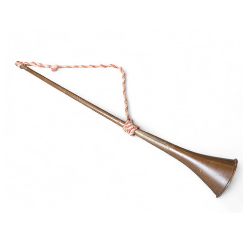 300 - Large Copper Horn With Rope, 80cm
