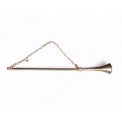 300 - Large Copper Horn With Rope, 80cm